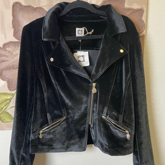 Anne Klein Black Velvet Blazer - Picture 1 of 3